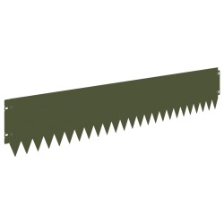 Bordure de Pelouse 10 pcs 103 x 20 cm Acier Vert olive 631435631435