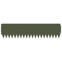 Bordure de Pelouse 10 pcs 103 x 25 cm Acier Vert olive 631436631436