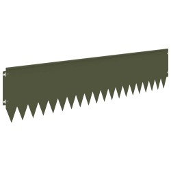 Bordure de Pelouse 10 pcs 103 x 25 cm Acier Vert olive 631436631436