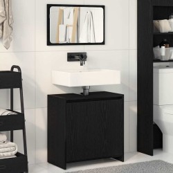 Cabinet de salle de bain avec porte Chêne noir 60 x 33 x 60 cm 631441631441
