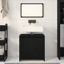 Cabinet de salle de bain avec porte Chêne noir 60 x 33 x 60 cm 631441631441