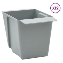 Caisses à fleurs pour palettes Euro 12 pcs Gris clair 631444631444
