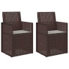 Chaises de jardin salle à manger 2 pcs Marron et gris clair PP 631446631446