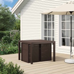 Chaises de jardin salle à manger 2 pcs Marron et gris clair PP 631446631446