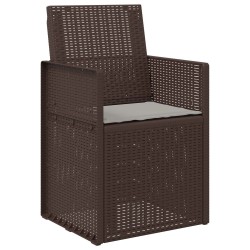 Chaises de jardin salle à manger 2 pcs Marron et gris clair PP 631446631446