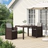 Chaises de jardin salle à manger 2 pcs Marron et gris clair PP 631447631447