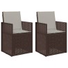 Chaises de jardin salle à manger 2 pcs Marron et gris clair PP 631447631447