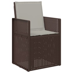 Chaises de jardin salle à manger 2 pcs Marron et gris clair PP 631447631447