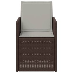 Chaises de jardin salle à manger 2 pcs Marron et gris clair PP 631447631447
