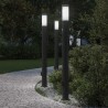 Bornes lumineuses avec détecteur et prise lot de 3 110 cm acier inoxydable IP44 631452631452