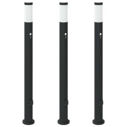 Bornes lumineuses avec détecteur et prise lot de 3 110 cm acier inoxydable IP44 631452631452
