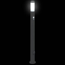 Bornes lumineuses avec détecteur et prise lot de 3 110 cm acier inoxydable IP44 631452631452