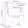 Armoire de tête de lit gris béton 120x18,5x102,5 cm 631457631457