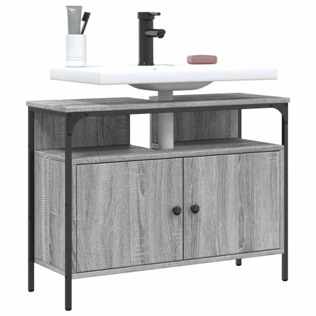 Armoire lavabo de salle de bain sonoma gris 80x30x60 cm 631461631461