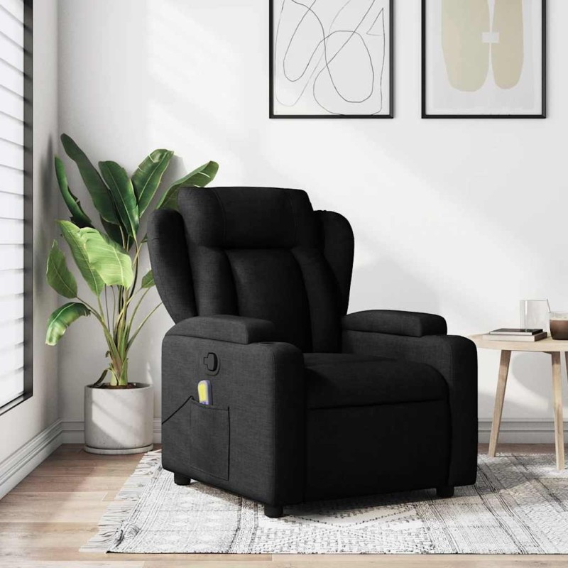Fauteuil de massage inclinable noir tissu 631465631465