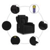 Fauteuil de massage inclinable noir tissu 631465631465