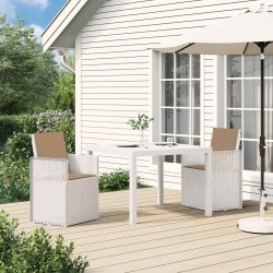 Chaises de jardin salle à manger 2 pcs Blanc et taupe PP 631472631472