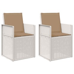 Chaises de jardin salle à manger 2 pcs Blanc et taupe PP 631472631472