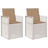 Chaises de jardin salle à manger 2 pcs Blanc et taupe PP 631472631472
