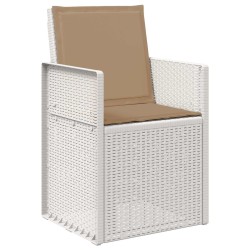 Chaises de jardin salle à manger 2 pcs Blanc et taupe PP 631472631472