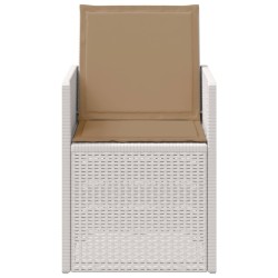 Chaises de jardin salle à manger 2 pcs Blanc et taupe PP 631472631472