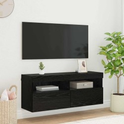 Meuble TV mural Chêne noir 100 x 30 x 40 cm Bois d'ingénierie 631473631473
