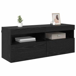 Meuble TV mural Chêne noir 100 x 30 x 40 cm Bois d'ingénierie 631473631473
