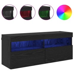 Meuble TV mural Chêne noir 100 x 30 x 40 cm Bois d'ingénierie 631473631473