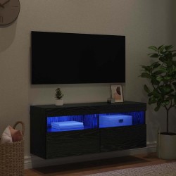 Meuble TV mural Chêne noir 100 x 30 x 40 cm Bois d'ingénierie 631473631473