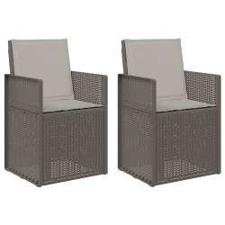 Chaises de jardin salle à manger 2 pcs Gris clair PP 631474631474