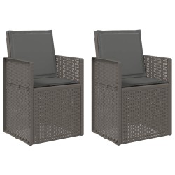 Chaises de jardin salle à manger 2 pcs Gris clair et anthracite 631475631475