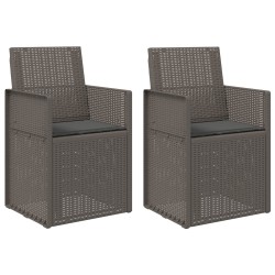 Chaises de jardin salle à manger 2 pcs Gris clair et anthracite 631476631476