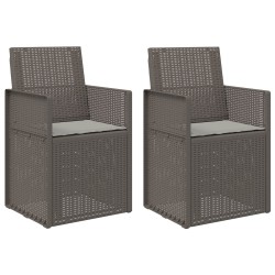 Chaises de jardin salle à manger 2 pcs Gris clair PP 631477631477