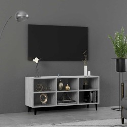 Meuble TV avec pieds en métal Gris béton 103,5x30x50 cm 631478631478
