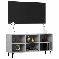 Meuble TV avec pieds en métal Gris béton 103,5x30x50 cm 631478631478