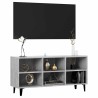 Meuble TV avec pieds en métal Gris béton 103,5x30x50 cm 631478631478