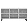 Meuble TV avec pieds en métal Gris béton 103,5x30x50 cm 631478631478