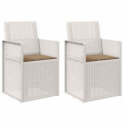 Chaises de jardin salle à manger 2 pcs Blanc et taupe PP 631480631480