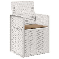 Chaises de jardin salle à manger 2 pcs Blanc et taupe PP 631480631480