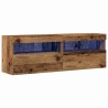 Meuble TV mural avec LED 2 pcs Bois ancien 60 x 30 x 40 cm 631483631483