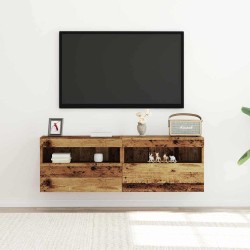 Meuble TV mural avec LED 2 pcs Bois ancien 60 x 30 x 40 cm 631483631483