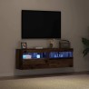Meuble TV mural avec LED 2 pcs Bois ancien 60 x 30 x 40 cm 631483631483