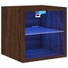 Meuble TV mural avec lumières LED chêne marron 30x28,5x30 cm 631500631500