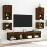 Meuble TV mural avec lumières LED chêne marron 30x28,5x30 cm 631500631500