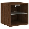 Meuble TV mural avec lumières LED chêne marron 30x28,5x30 cm 631500631500