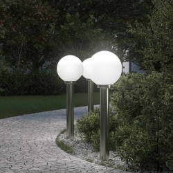 Bornes lumineuses lot de 3 80 cm acier inoxydable IP44 631502631502