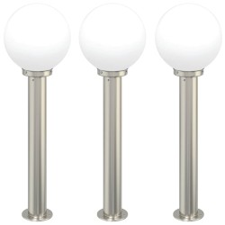 Bornes lumineuses lot de 3 80 cm acier inoxydable IP44 631502631502