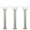 Bornes lumineuses lot de 3 80 cm acier inoxydable IP44 631502631502