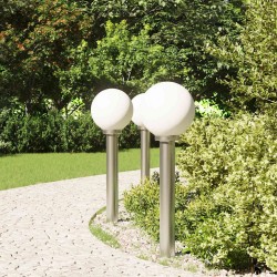 Bornes lumineuses lot de 3 80 cm acier inoxydable IP44 631502631502