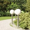 Bornes lumineuses lot de 3 80 cm acier inoxydable IP44 631502631502
